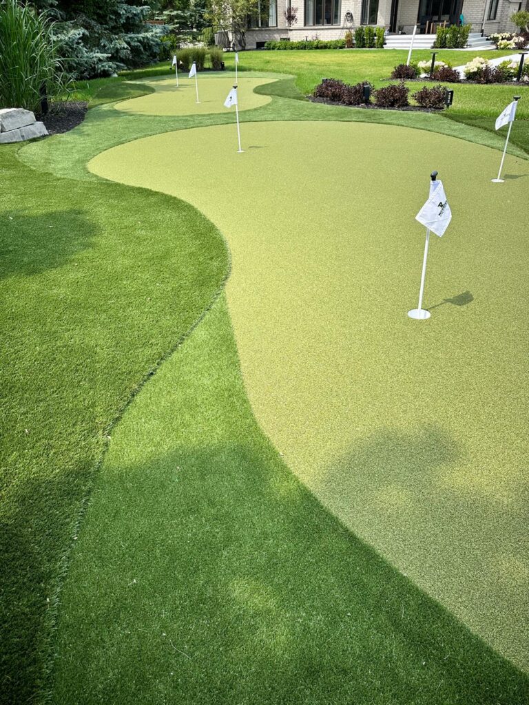 luxury putting green installation